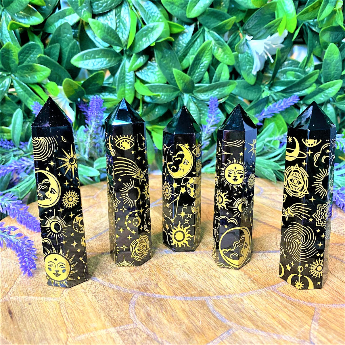 Black Obsidian Tower - Moon & Stars