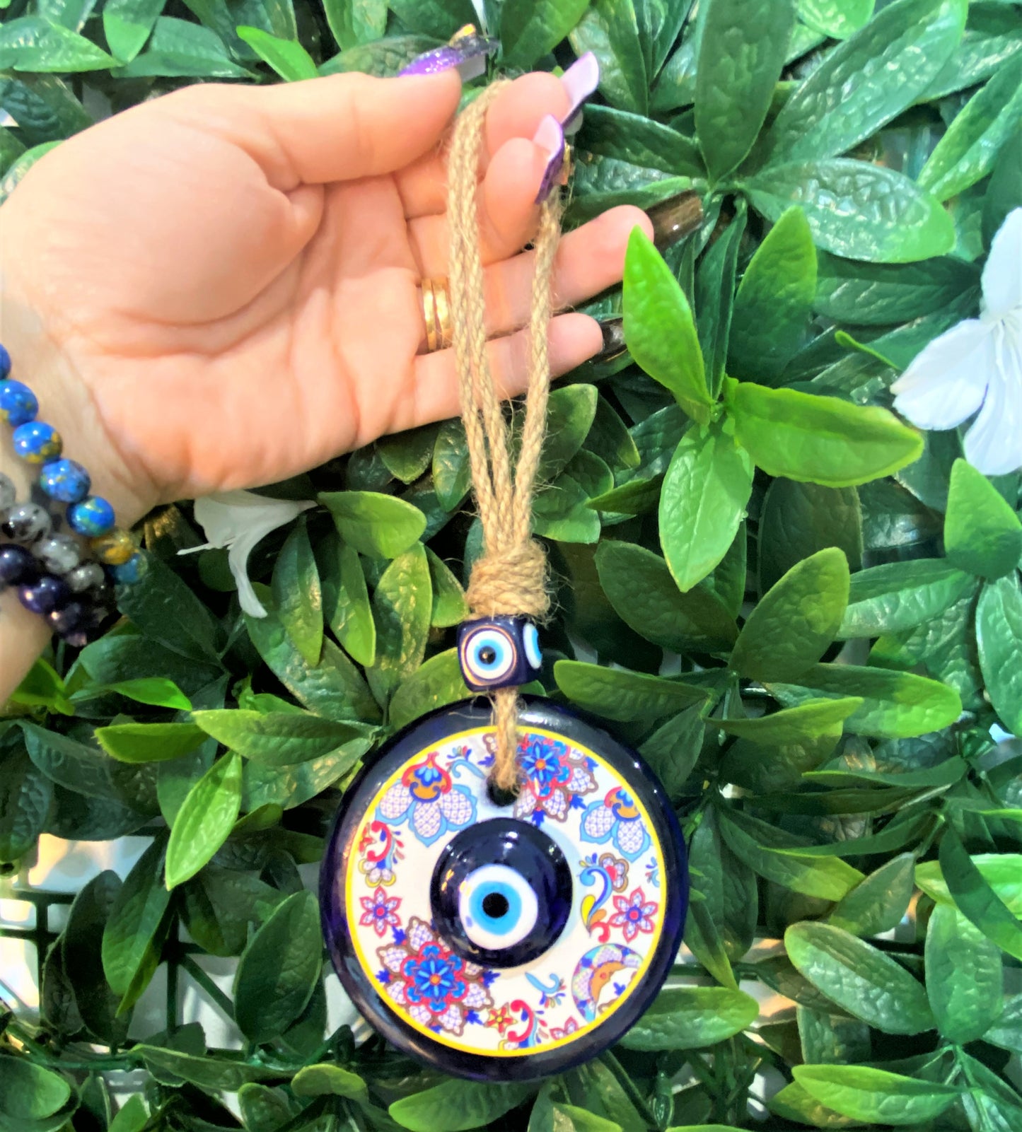 Evil Eye Wall Hanger - Glass Med