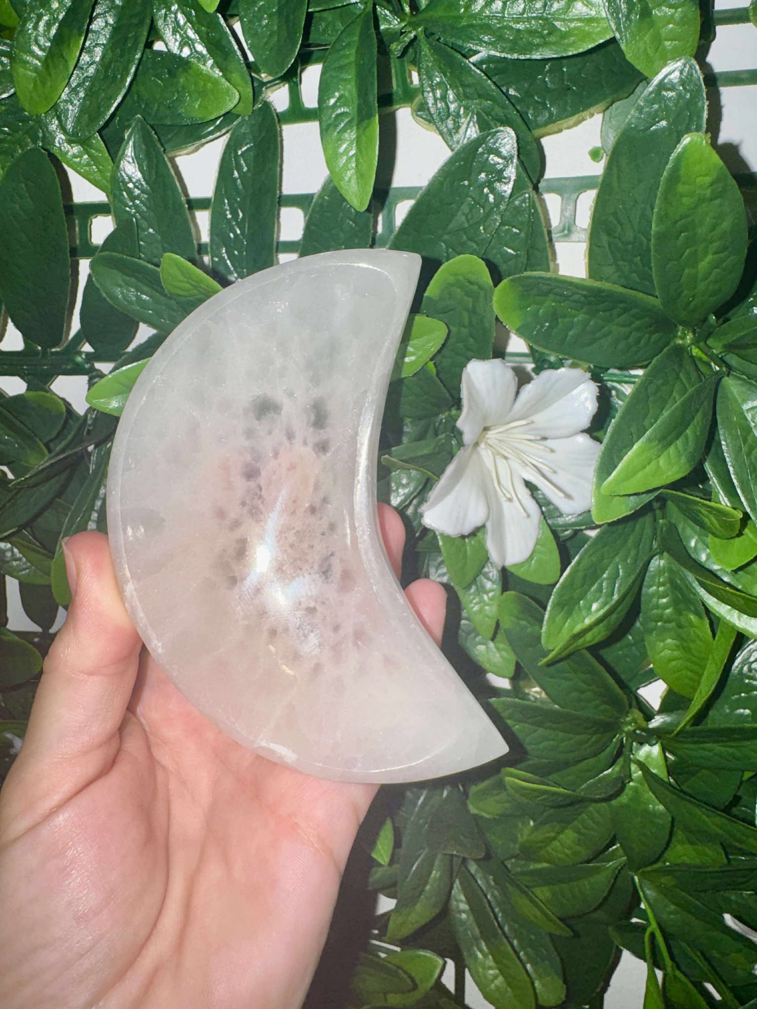 Selenite Moon Bowl