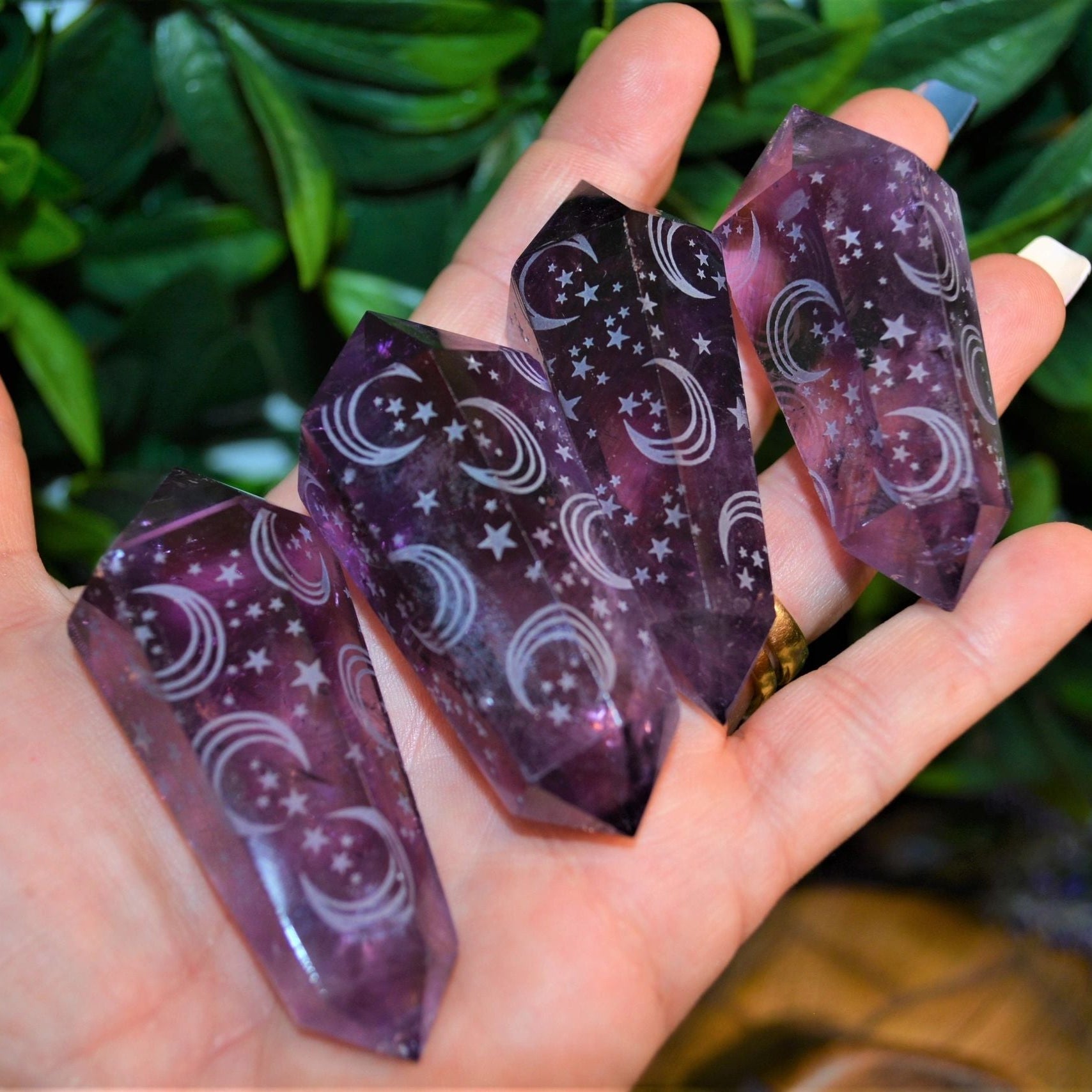 Amethyst Double Terminated Point - Moon & Stars