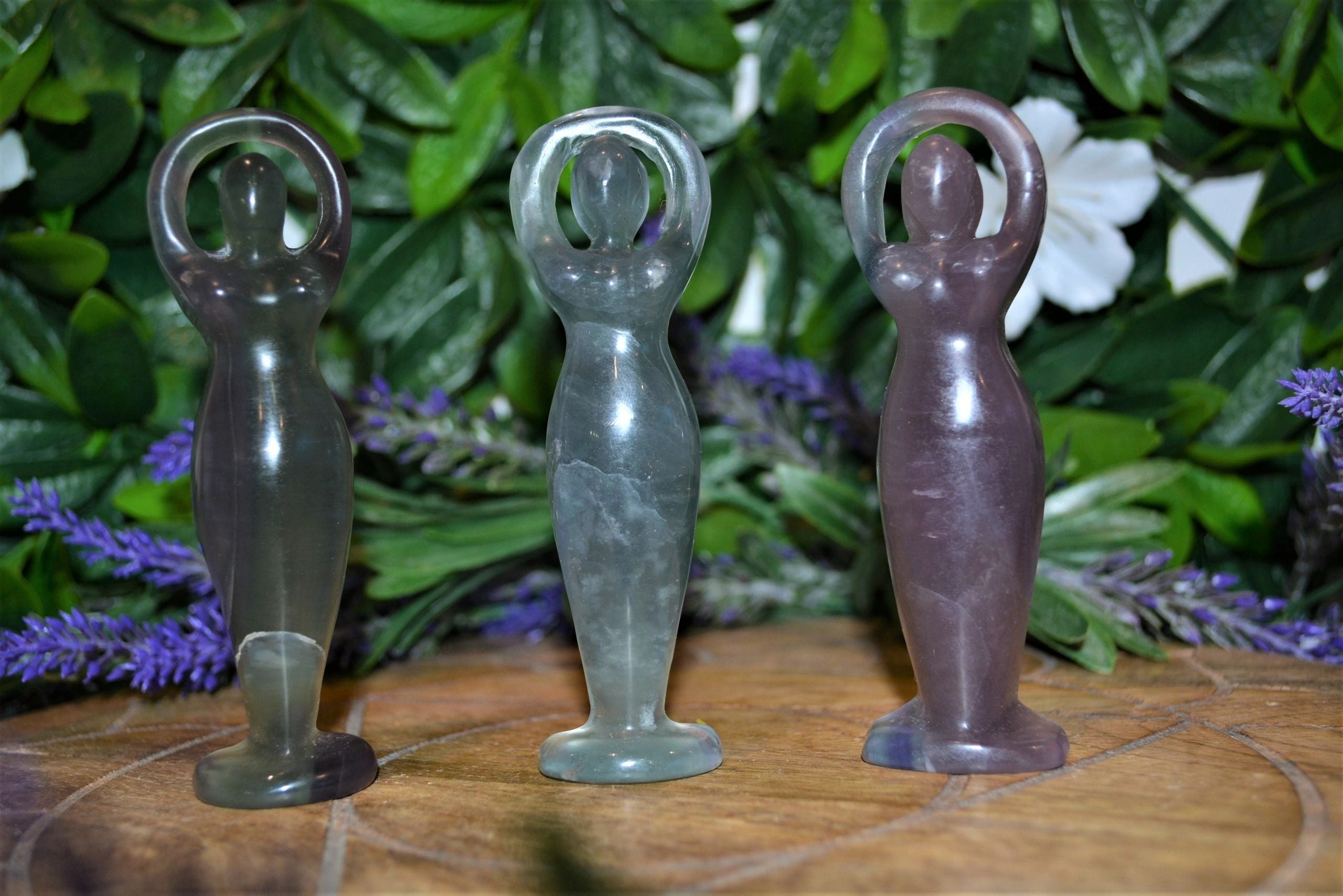 Fluorite Carved Goddess Totem - Standing