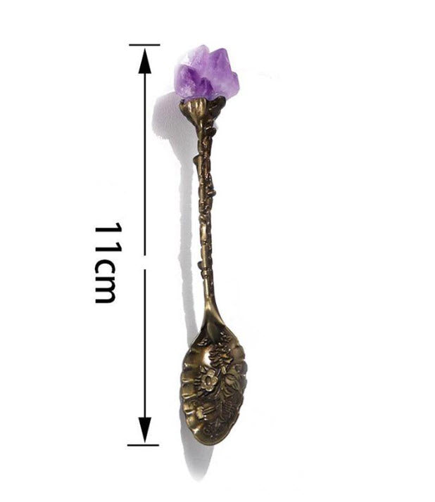 Amethyst Witchy Spoons - Antique Bronze/Silver