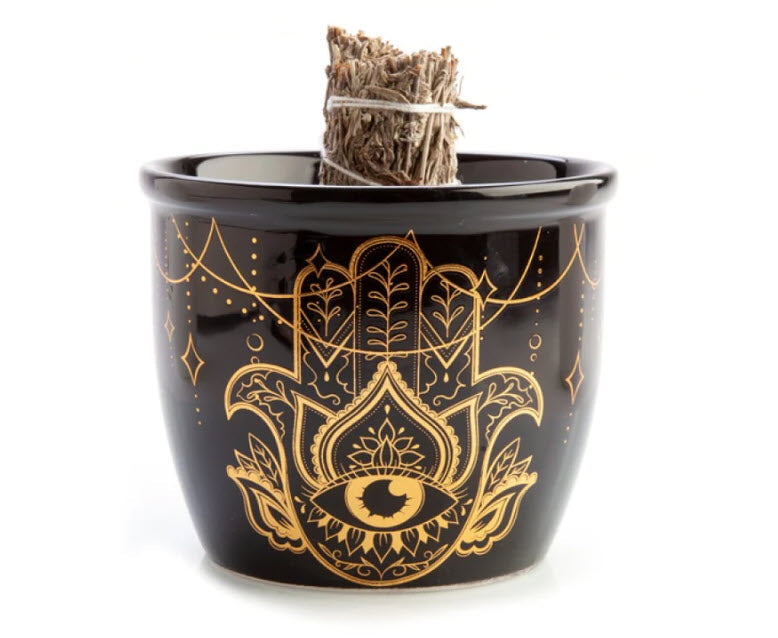 Wild Scents Hamsa Ceramic Smudge Bowl