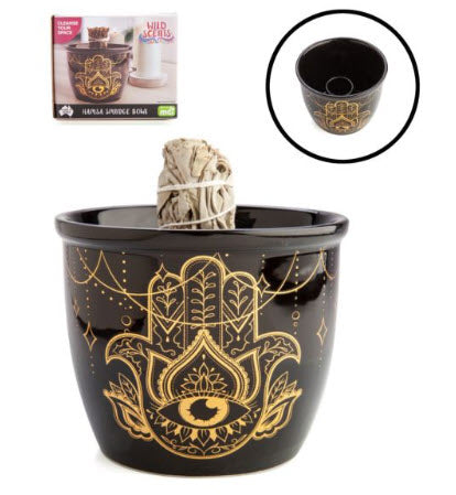 Wild Scents Hamsa Ceramic Smudge Bowl