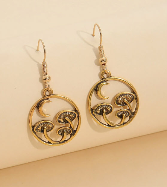 Moon & Mushroom Witchy Earrings