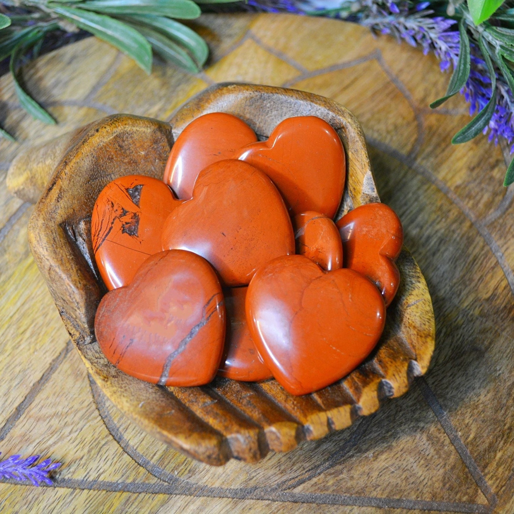Red Jasper Hearts