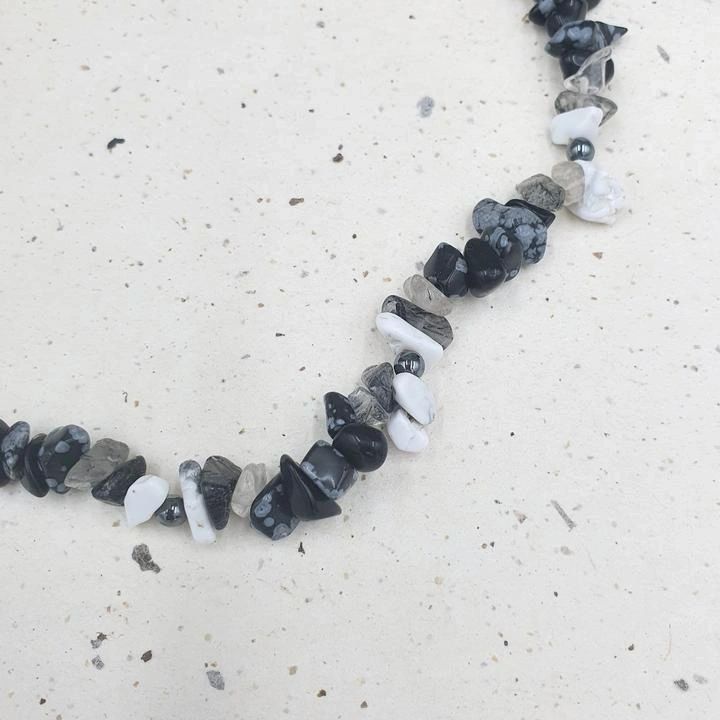 Ninja Warrior Children's Bracelet - Hematite, Snowflake Obsidian, Howlite & Rutilated Quartz