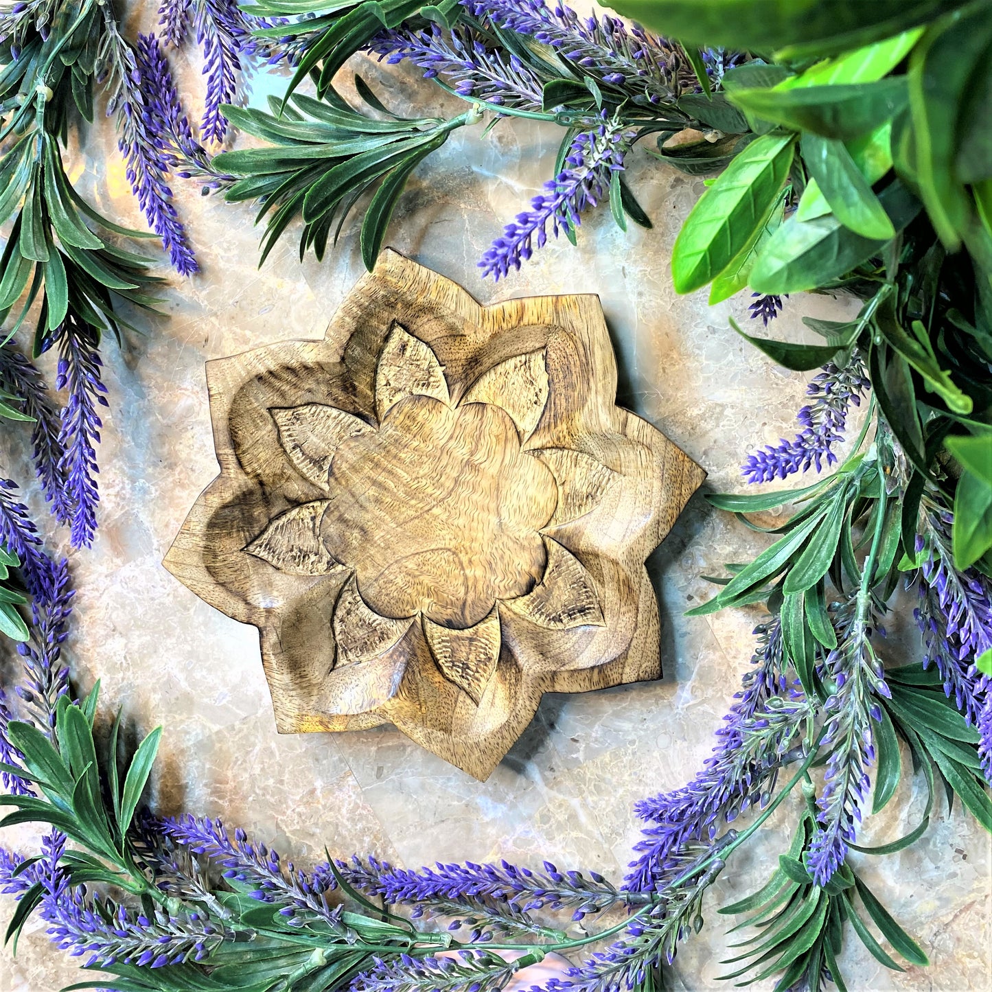 Wooden Lotus Bowl