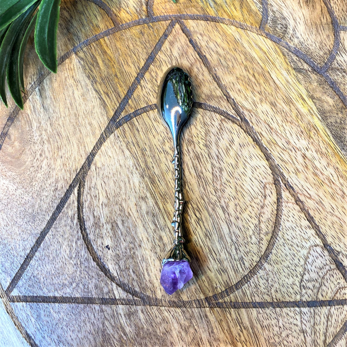 Amethyst Witchy Spoons - Antique Bronze/Silver