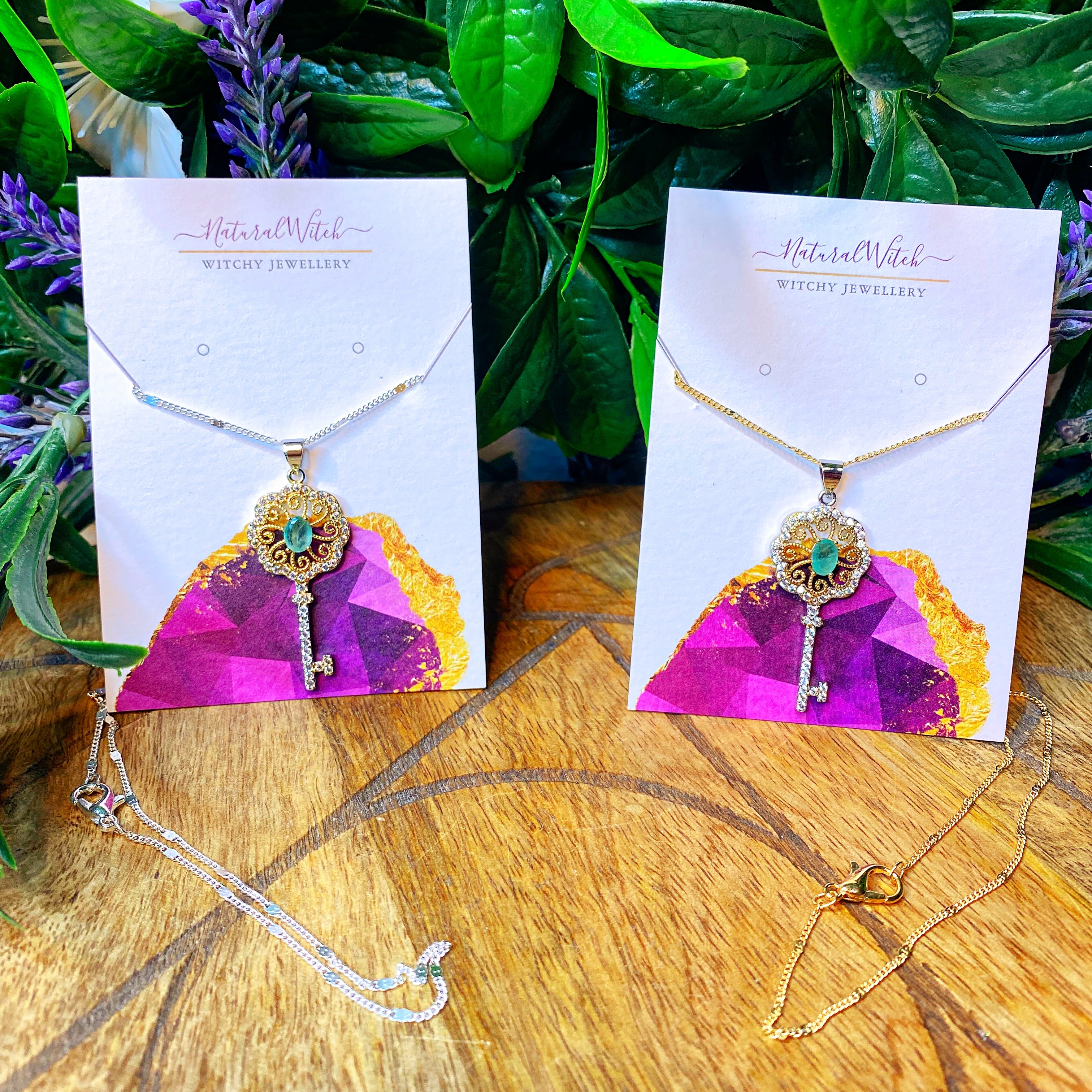 Emerald Key Necklace