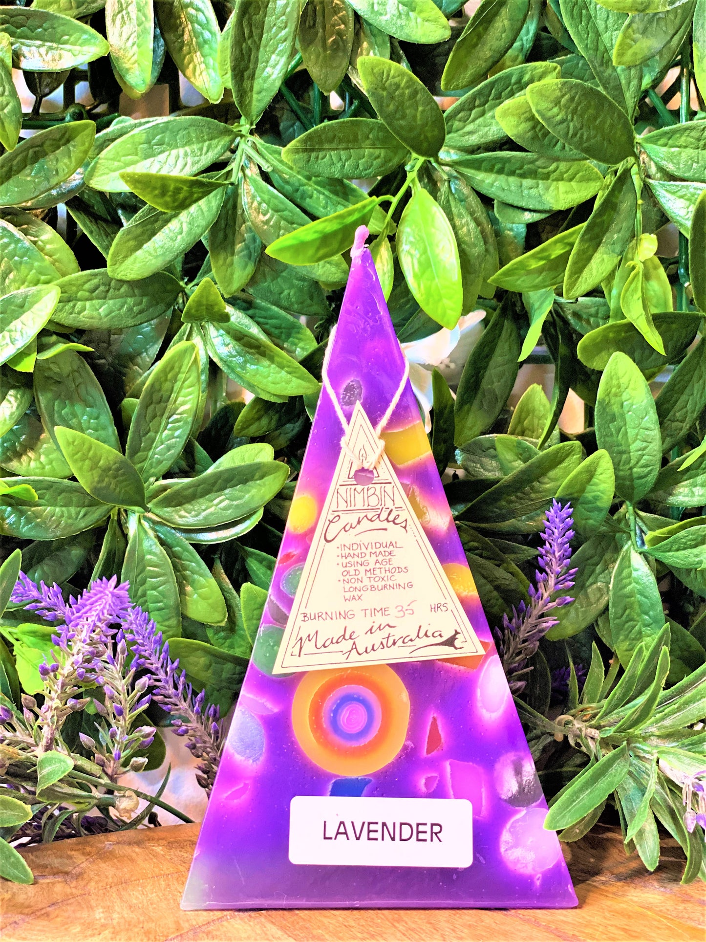 Multi Coloured Pyramid Candles - Lemon Grass, Jasmine, Lavender, Sandalwood - Nimbin Candles