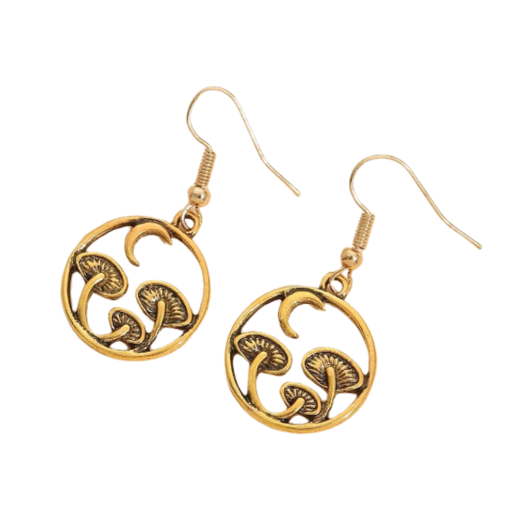 Moon & Mushroom Witchy Earrings