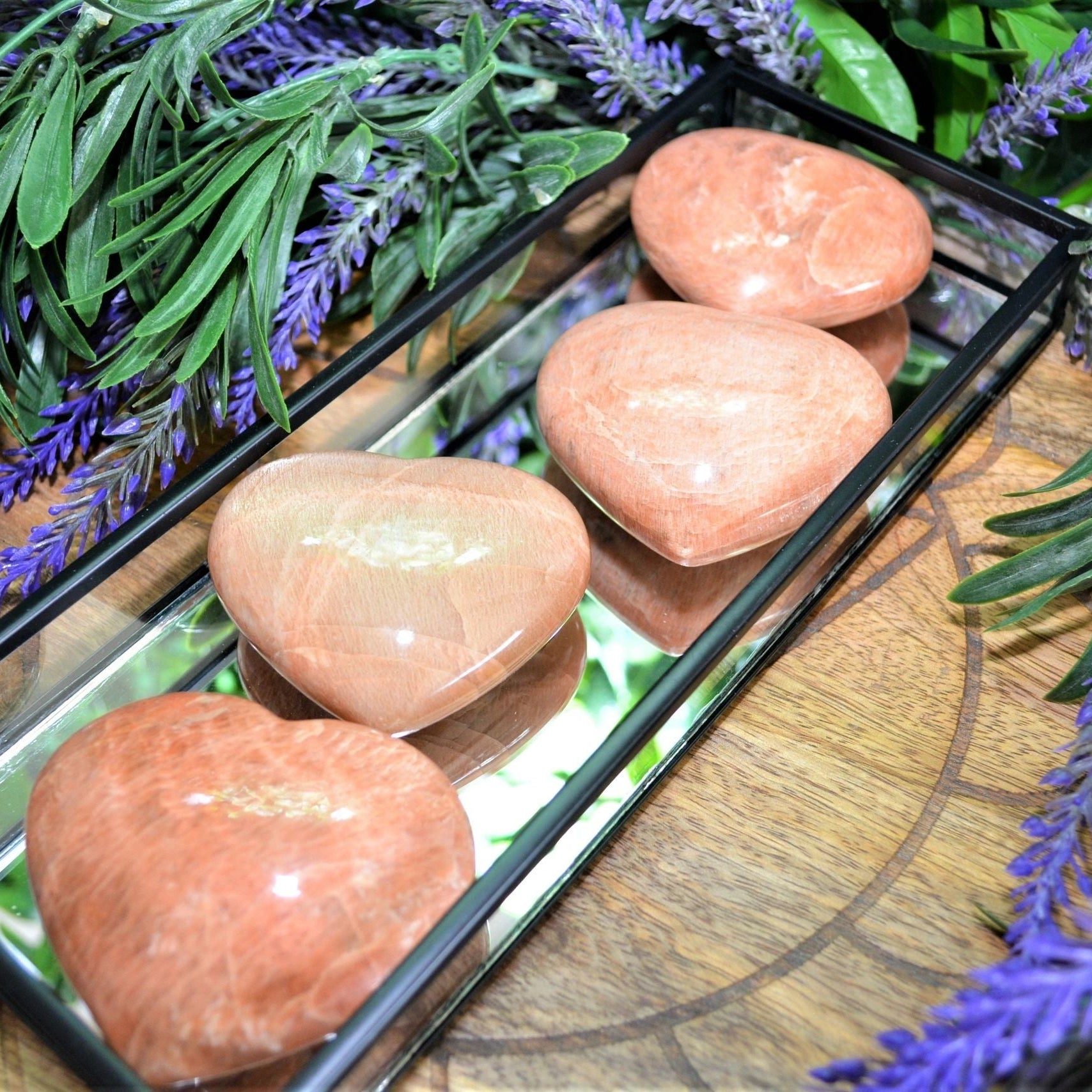 Peach Moonstone Heart