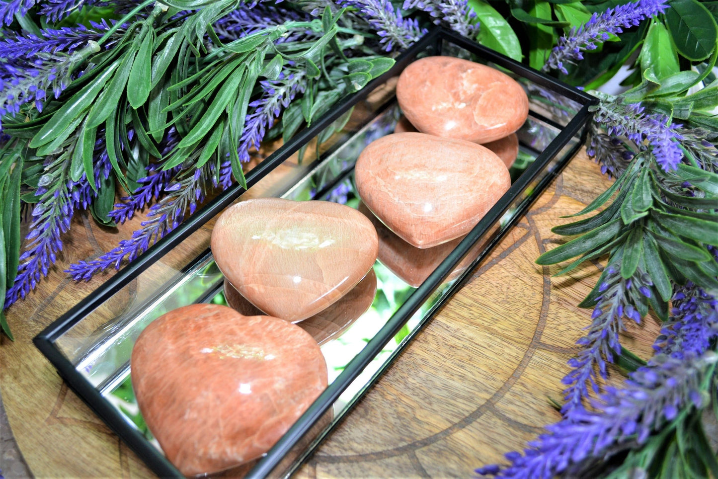Peach Moonstone Heart Medium