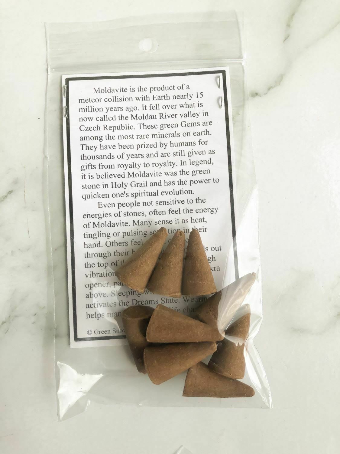 Moldavite Incense Cones