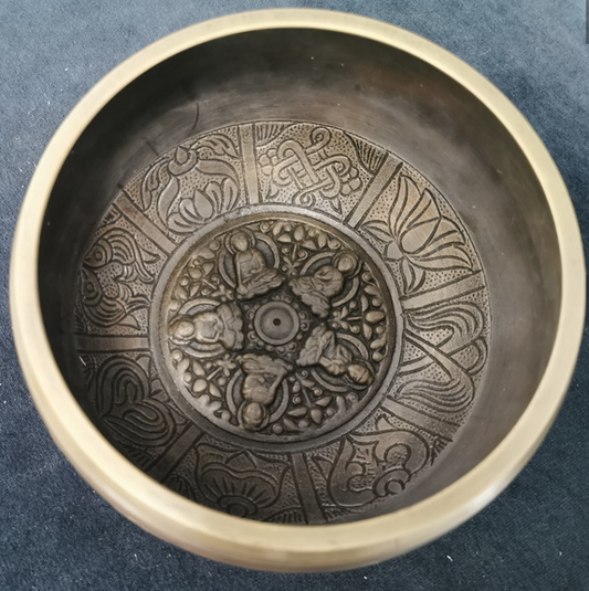 Antique Bronze Mantra Tibetan Singing Bowl