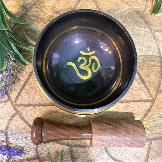 OM Black & Gold Singing Bowl