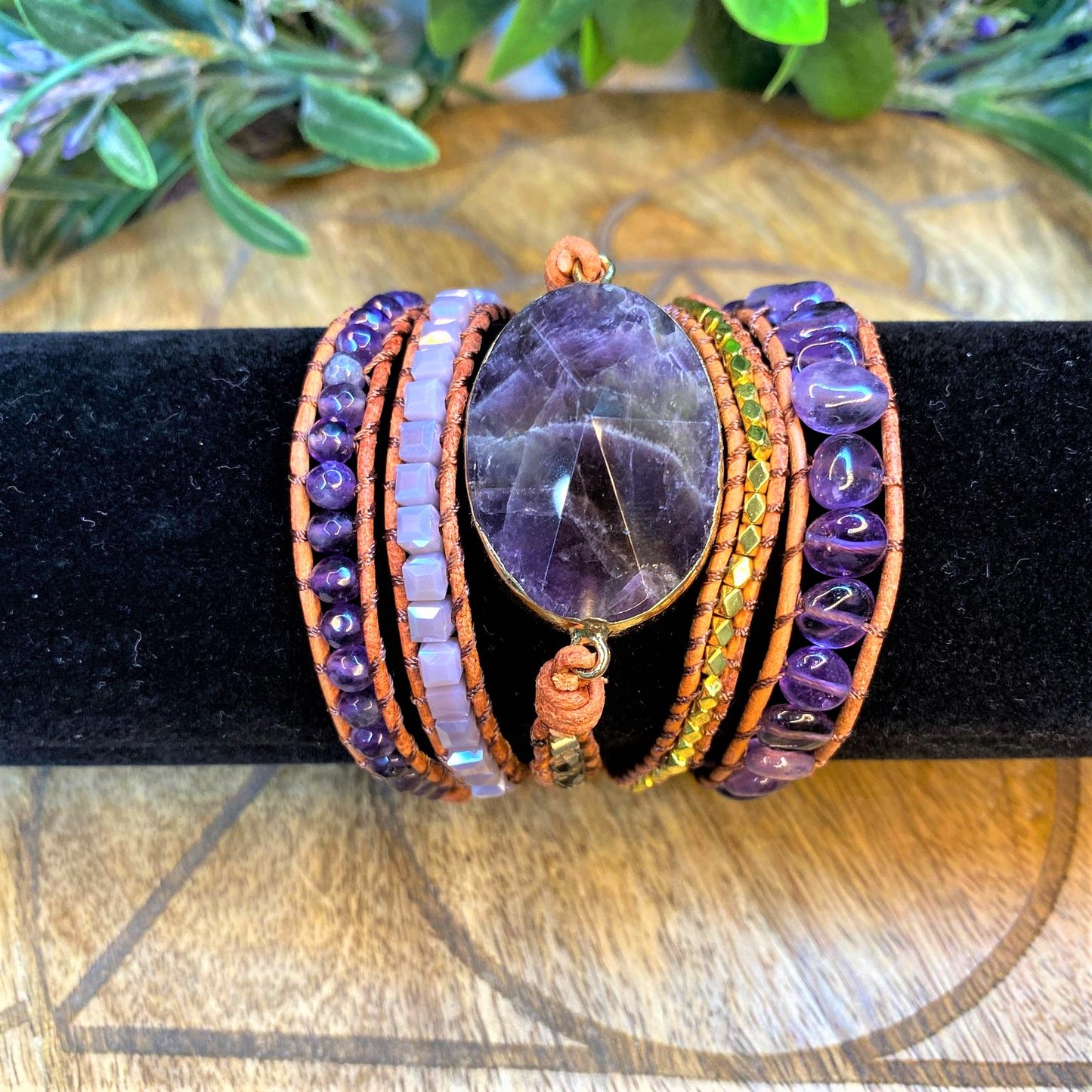 Amethyst Wrap Boho Bracelet