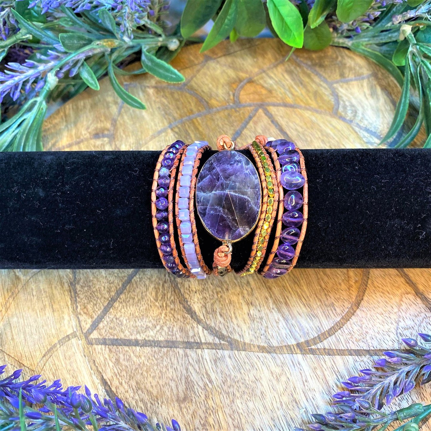 Amethyst Wrap Boho Bracelet