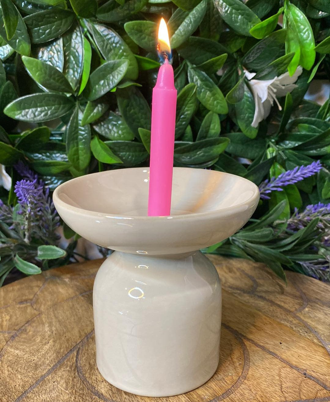 Candle Holder - Beige Pillar & Taper