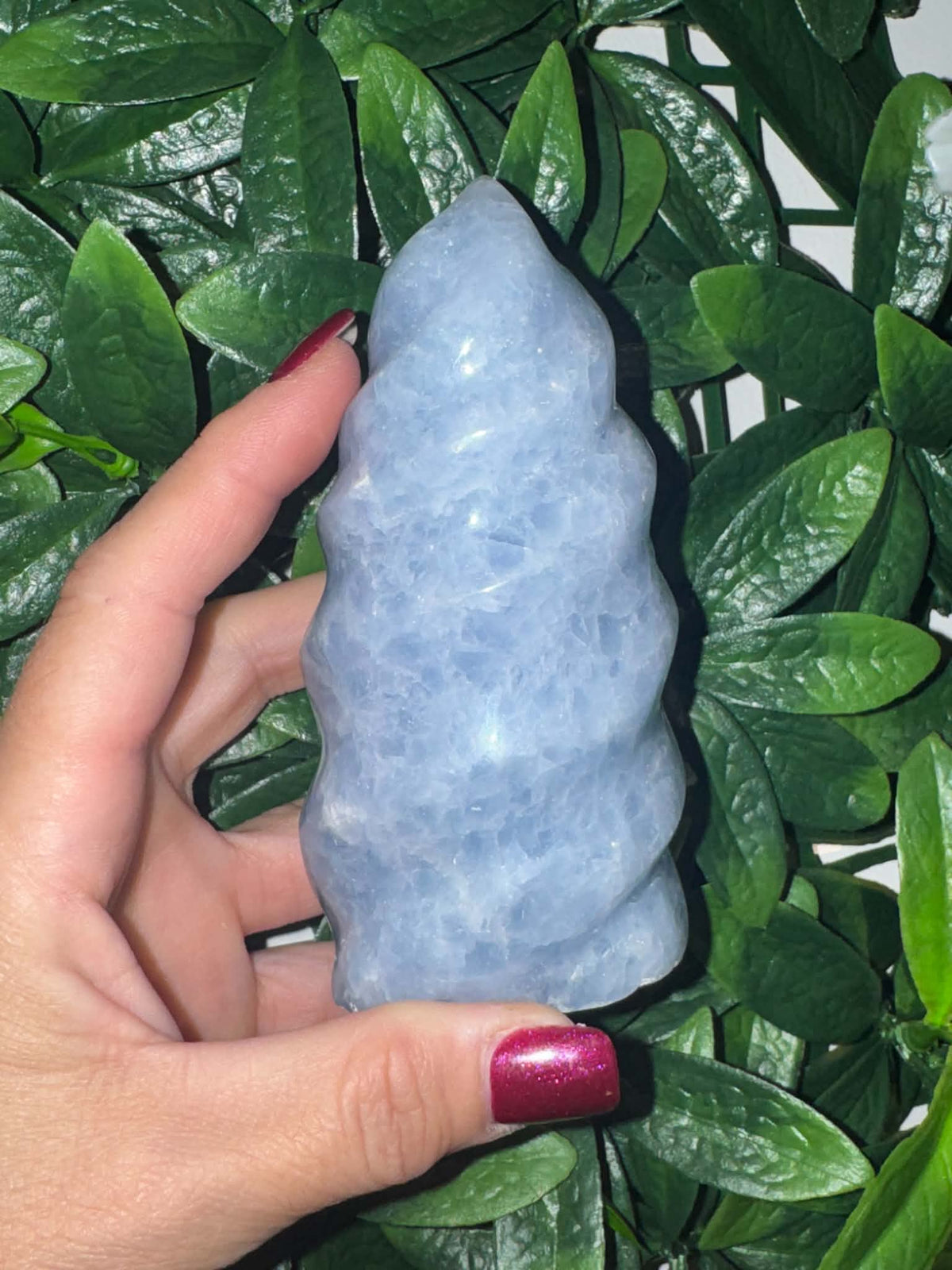 Blue Lace Agate Spiral Flame