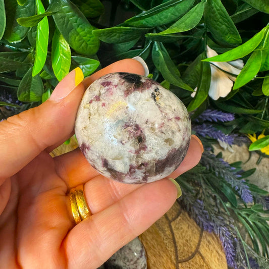 Pink Tourmaline Palm Stone