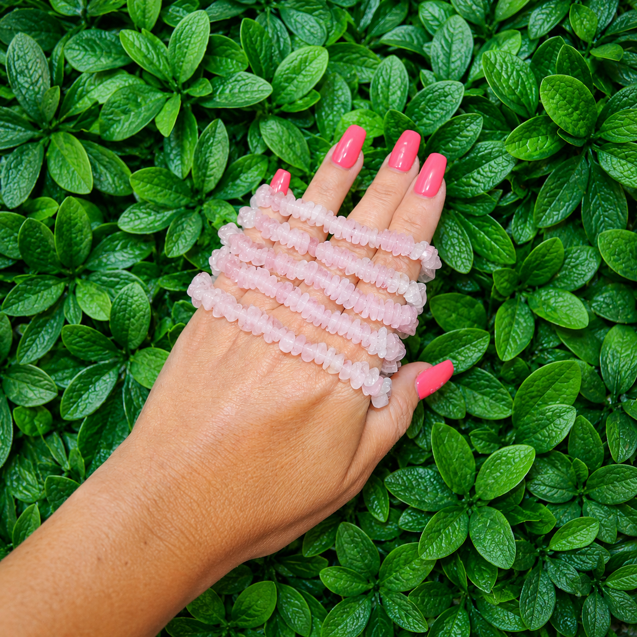 Rose Quartz Chip Bracelet