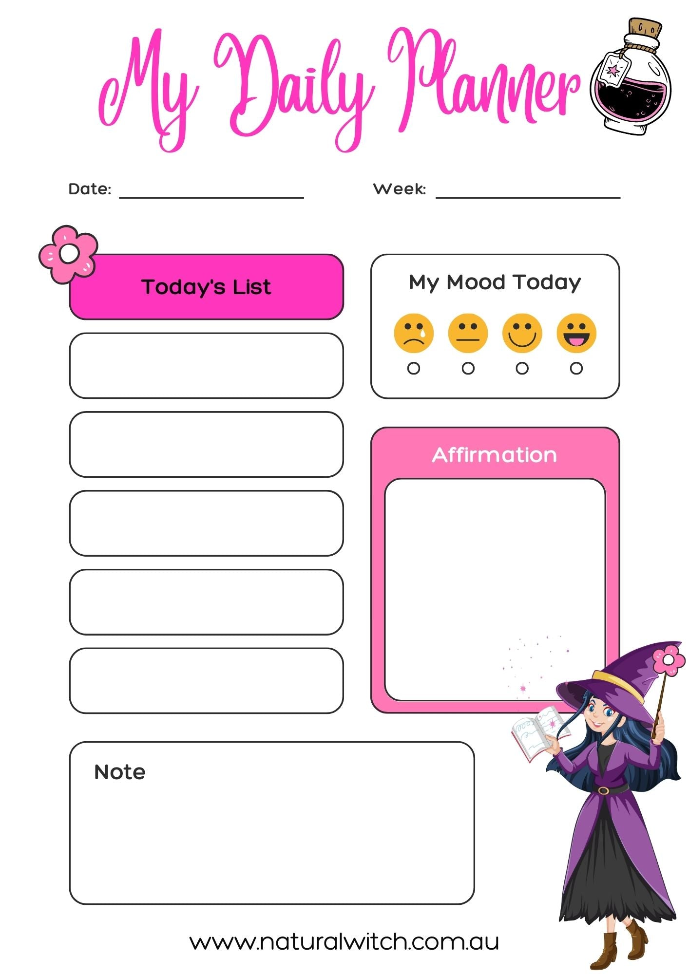 Tween Witch Daily Planner