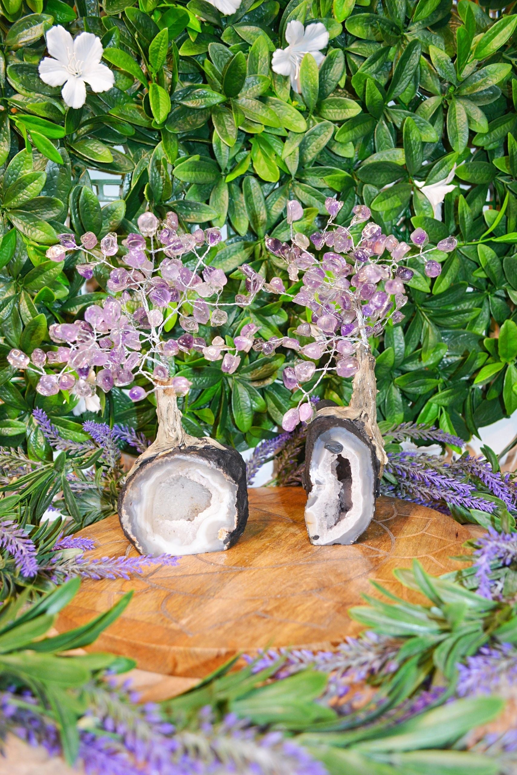 Amethyst & Purple/Pink/Blue/Natural Agate Trees Large