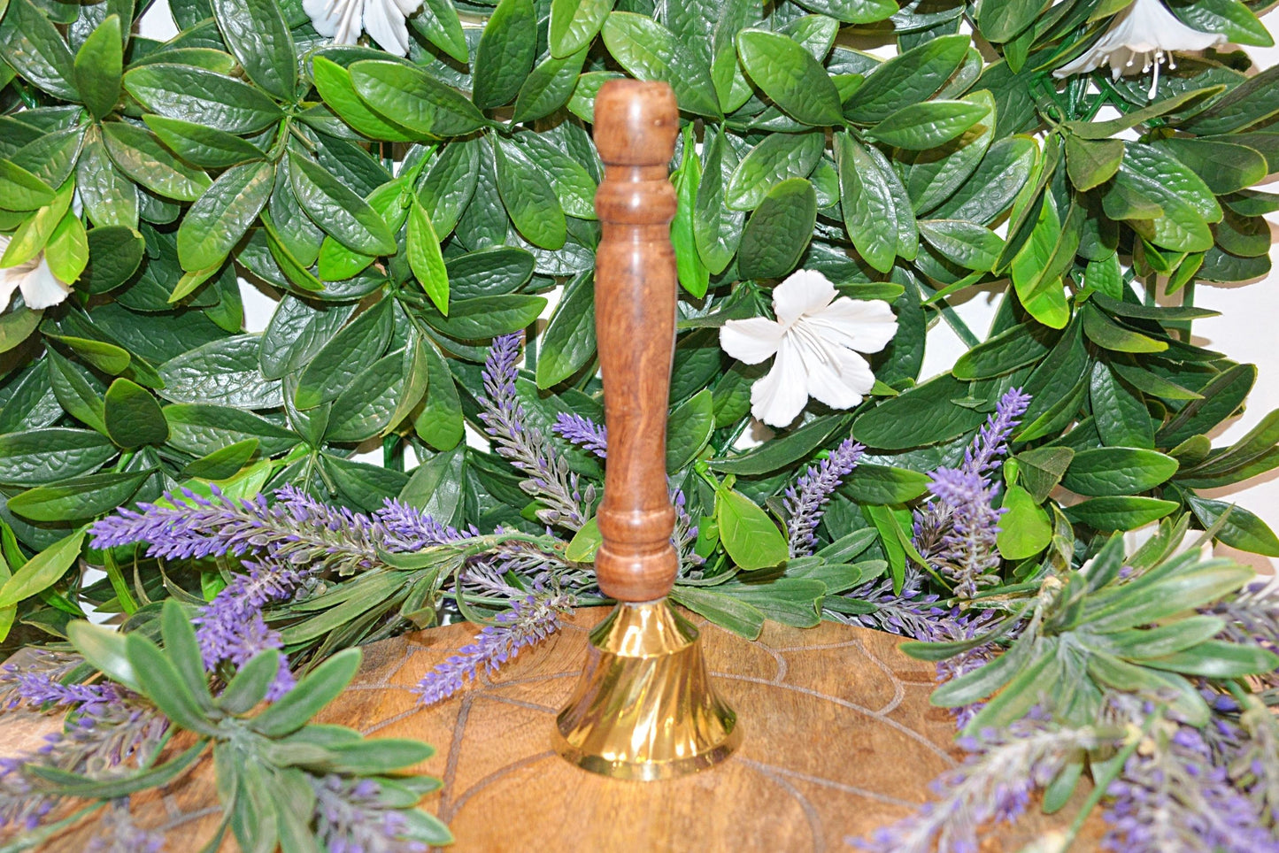 Brass Bell with wooden handle - 18.5cm