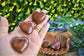 Mahogany Obsidian Hearts
