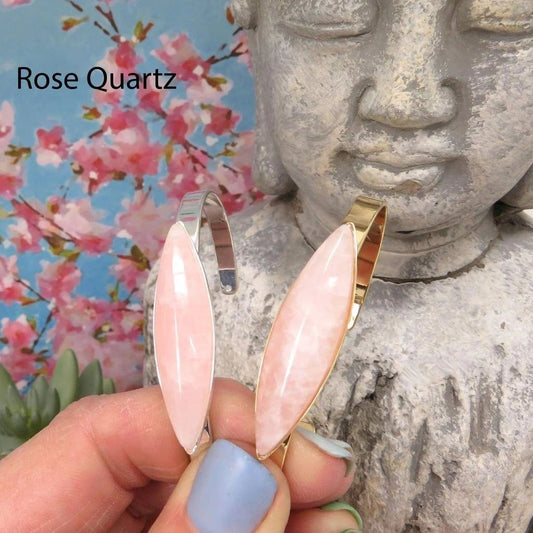 Polished Crystal Bangles - Marquise Cut in Rose Quartz/Amethyst/Sodalite