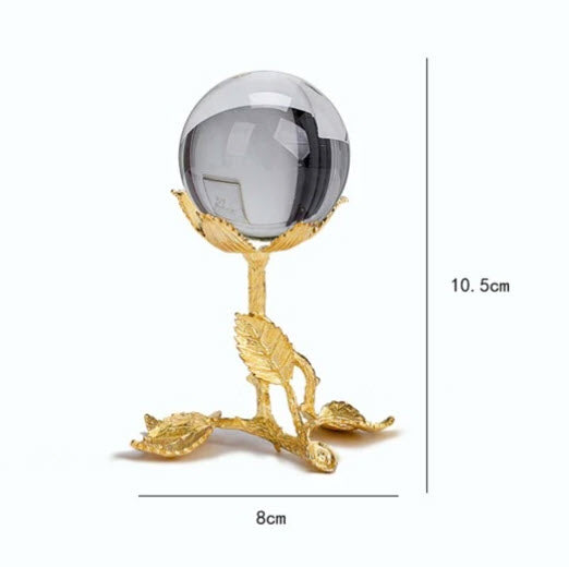 Glass Sphere Ball with Gold Leaf Stand