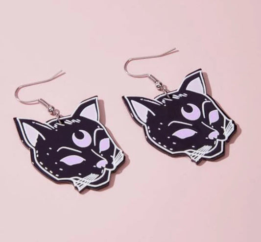 Magick Witch Cat Earrings