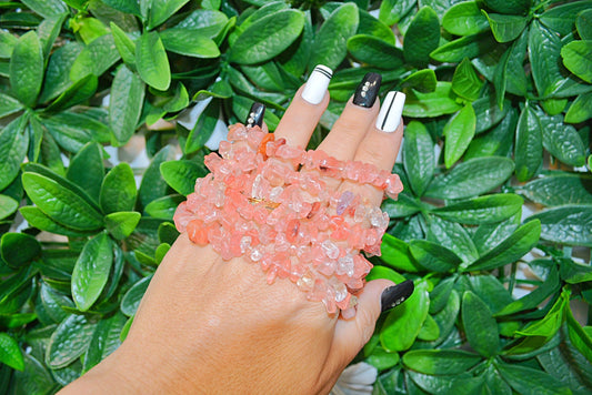Cherry Quartz Chip Bracelet