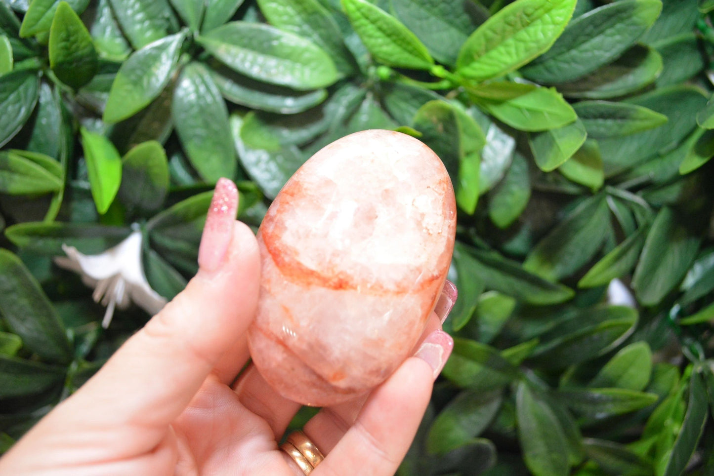 Fire Quartz (Hematoid Quartz) Crystal Palm Stone