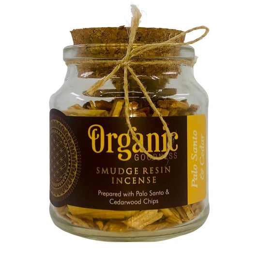 Organic Goodness Smudge Resin - PALO SANTO & CEDAR - 80g Jar