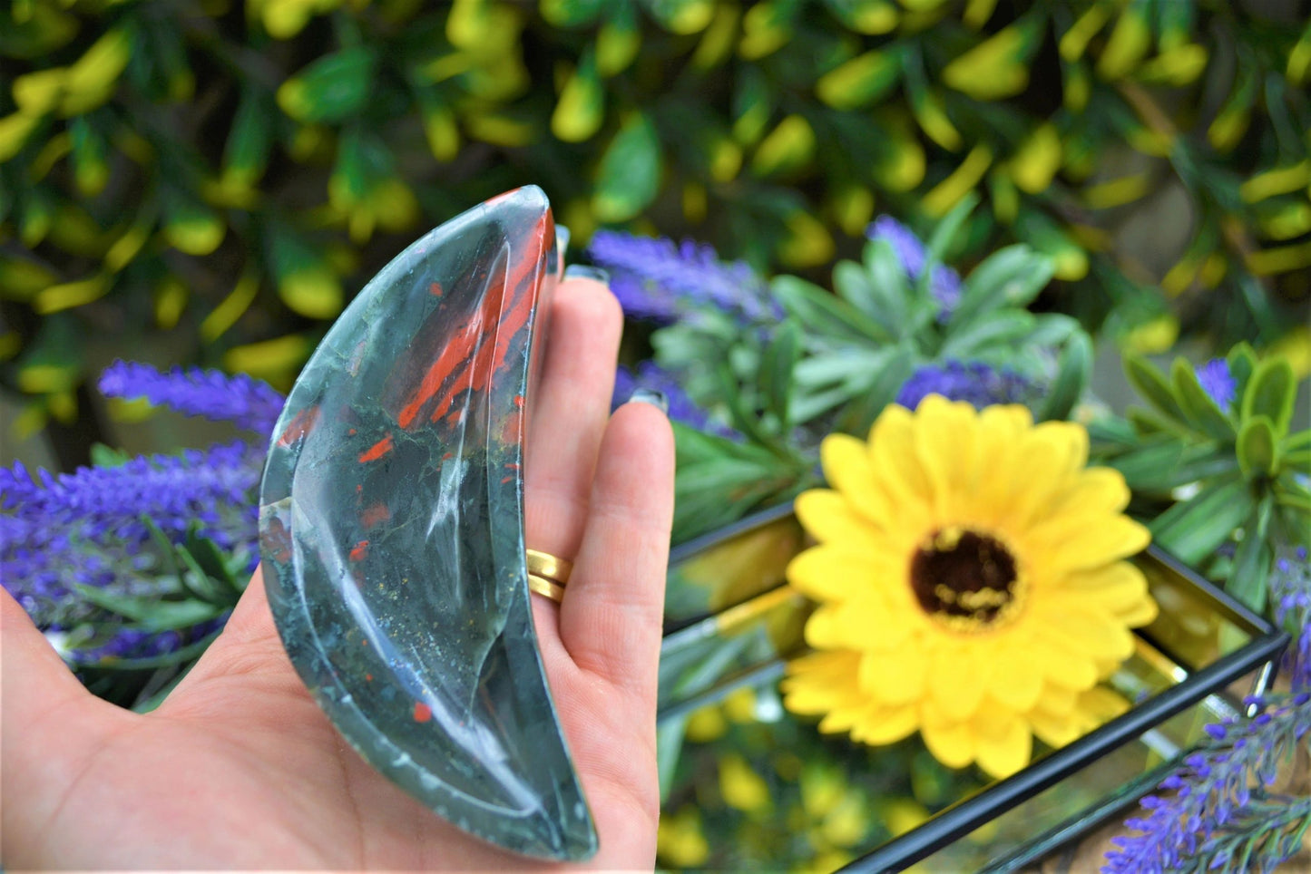 African Bloodstone Moon Bowl