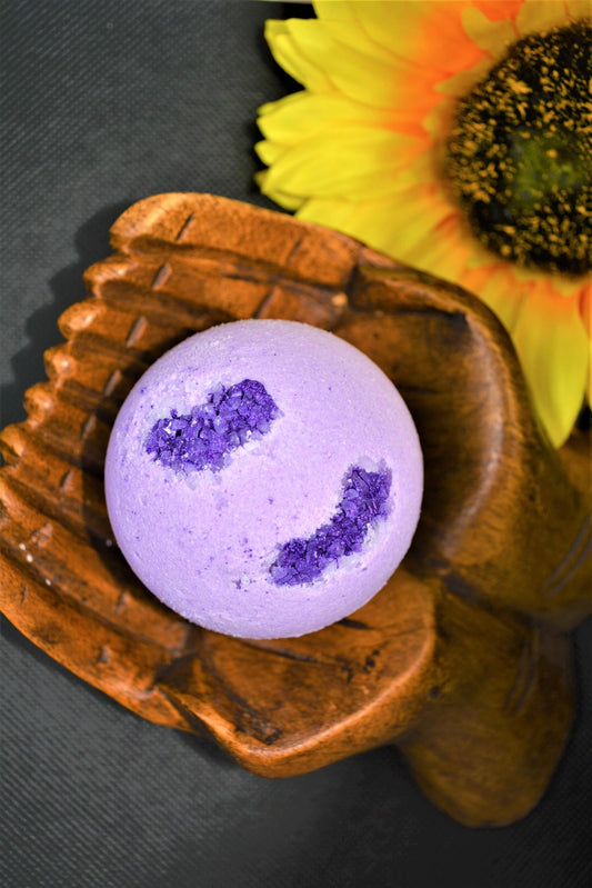 Handmade Amethyst Goat Milk Bath Bomb