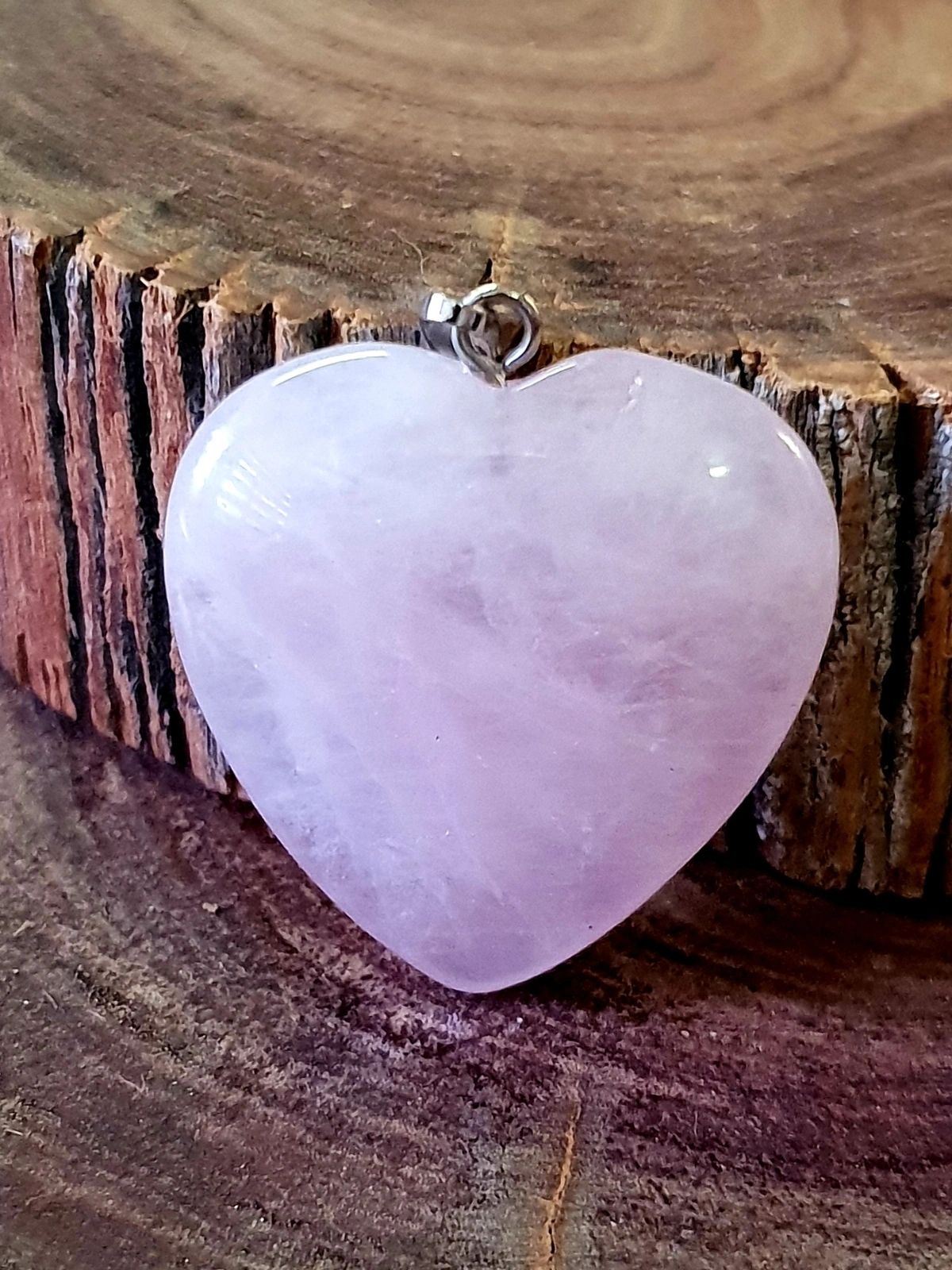 Rose Quartz Heart Crystal Pendant