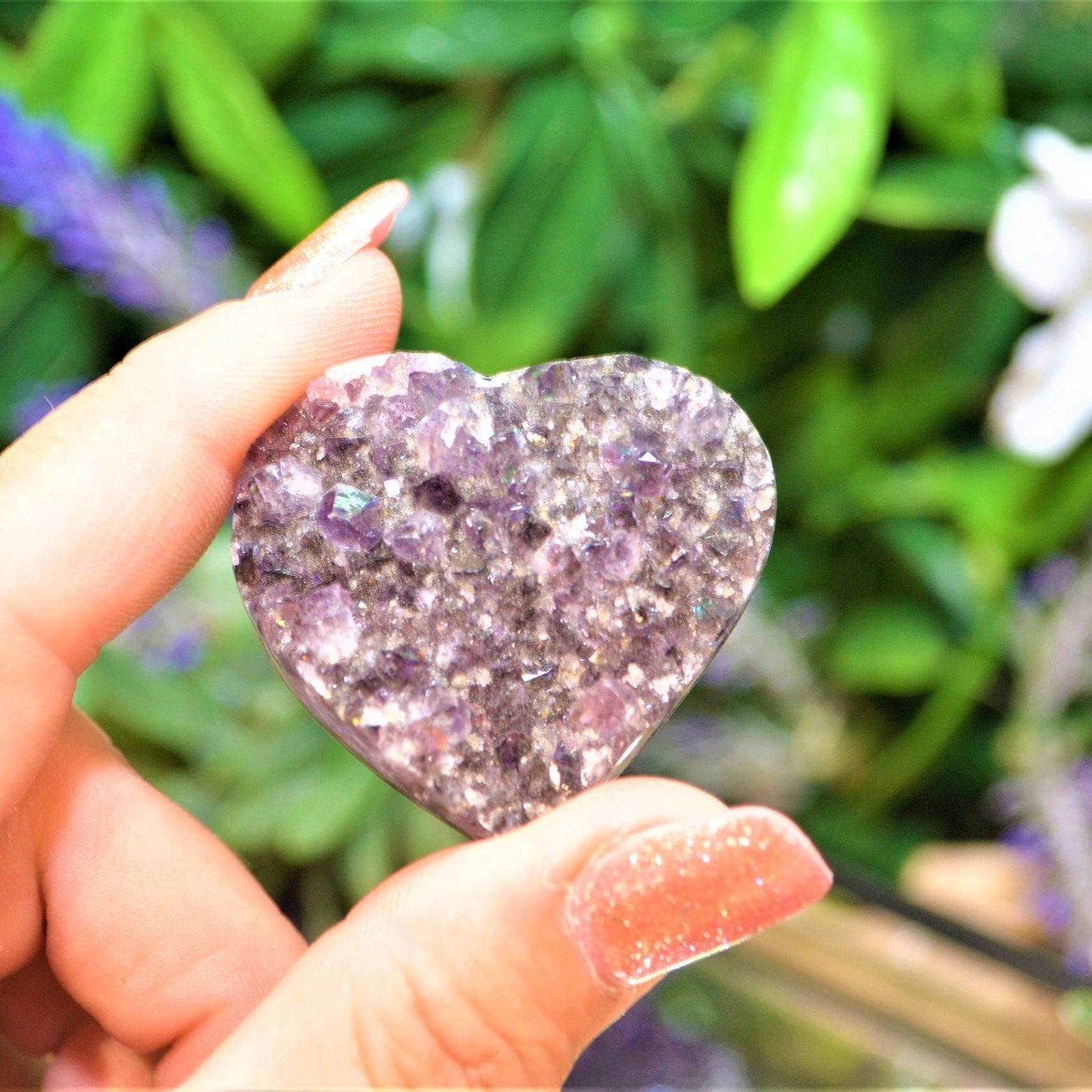 Amethyst Heart Druzy Small