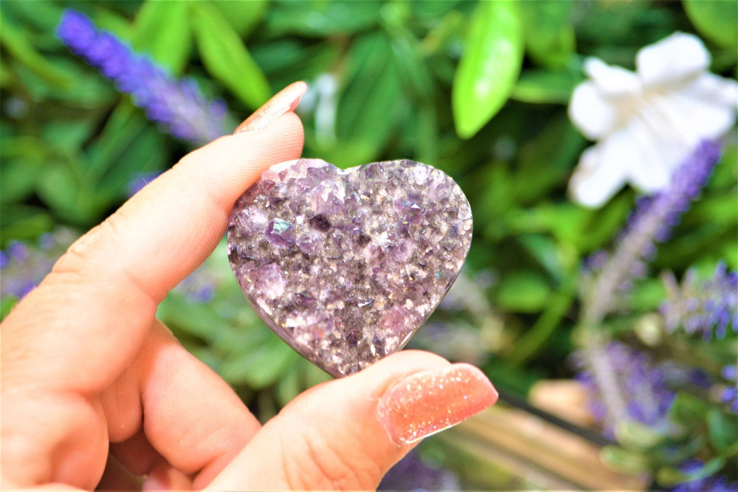 Amethyst Heart Druzy Small