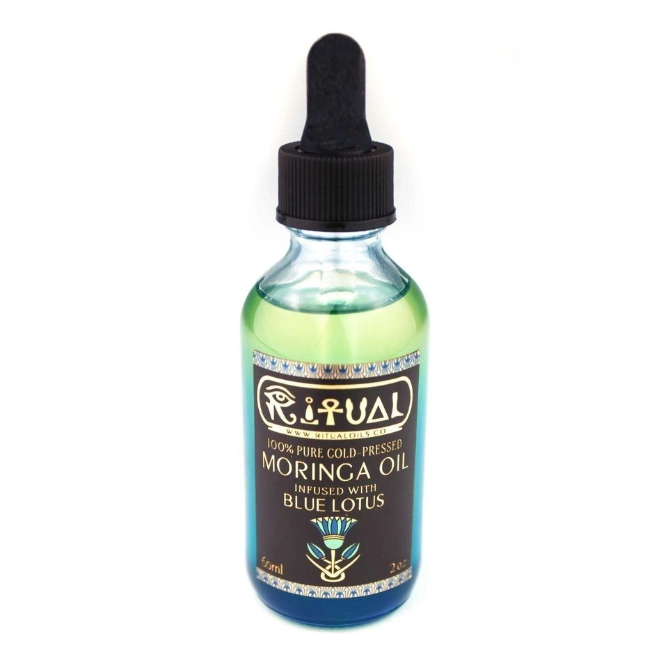 Ritual Oils - 100% Pure Cold-Pressed Moringa Oil Infused With Blue Lotus - 2oz/60ml