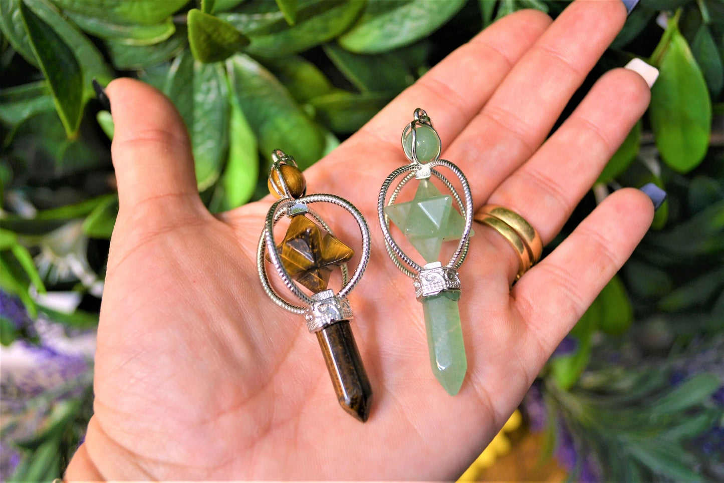 Merkaba Pendulums - Tiger Eye & Aventurine