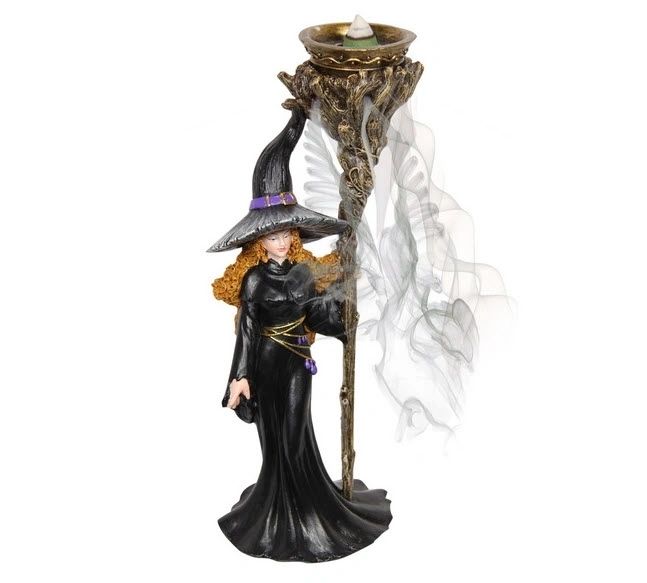 Standing Witch with Incense Burner 23cm
