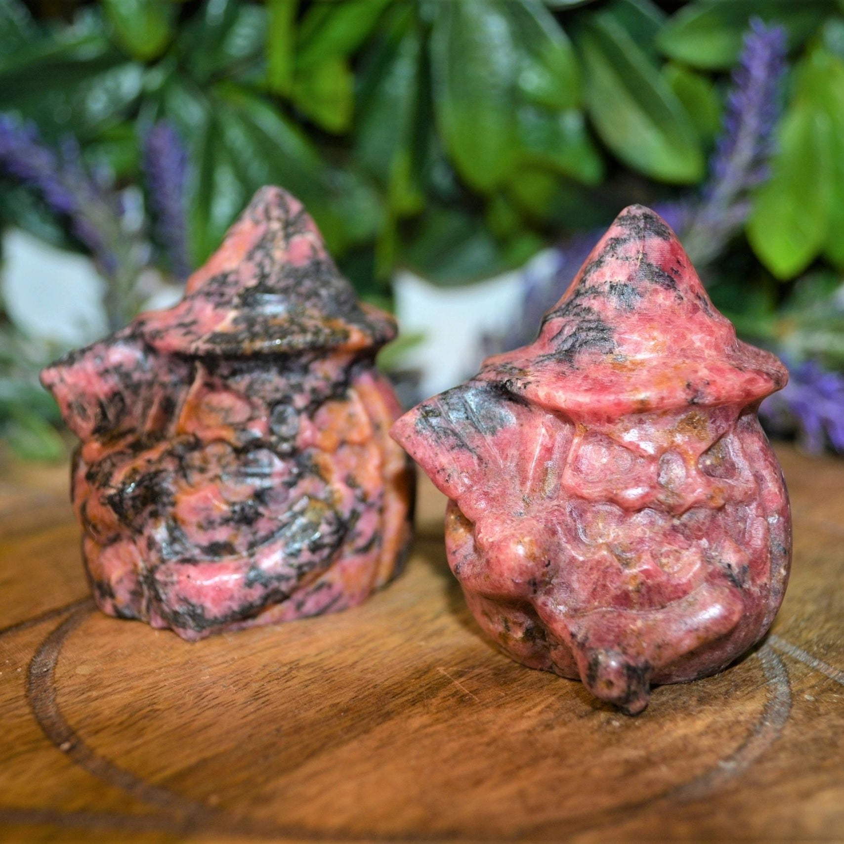 Rhodonite Quartz Halloween Pumpkin Heads