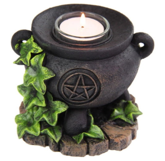 Witches Cauldron - Pentagram Tealight Candle Holder