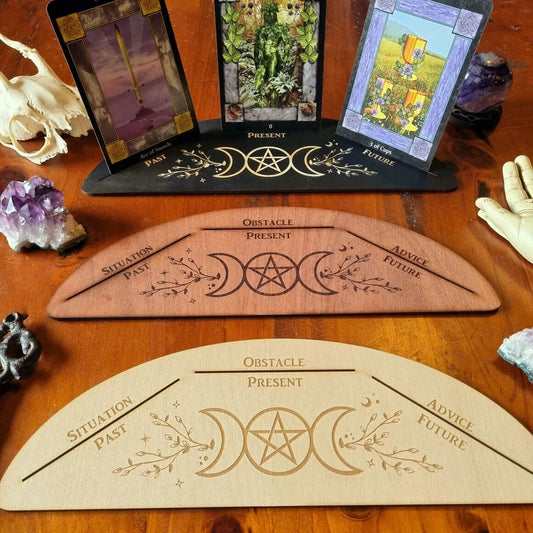 Three Card Triple Goddess Tarot Stand - BLACK left only