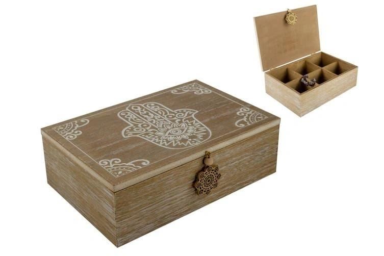 Hamsa Brown/White Trinket, Jewellery Box