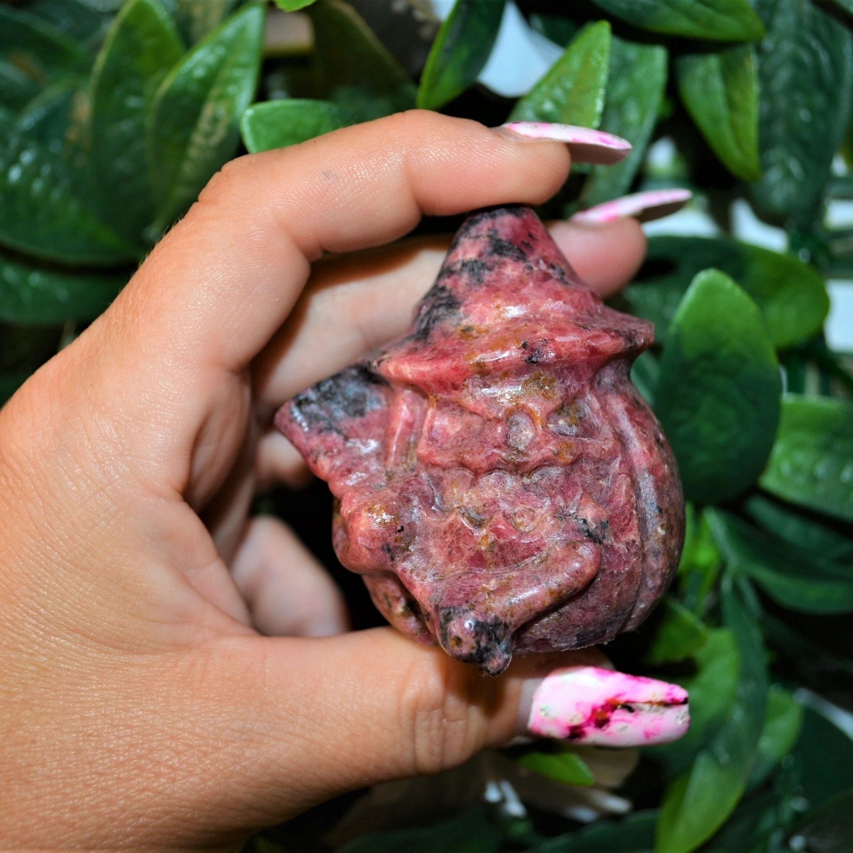 Rhodonite Quartz Halloween Pumpkin Heads